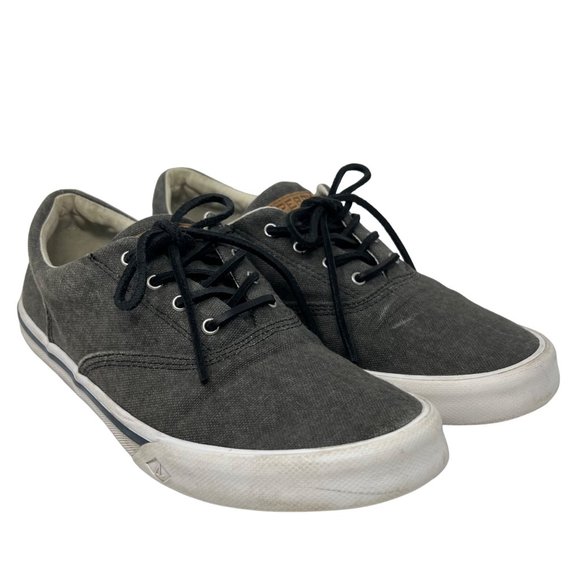 Sperry Striper 2 Gray Canvas Deck Boat Shoe Lace Up STS16795 Size 8 US - Picture 1 of 11